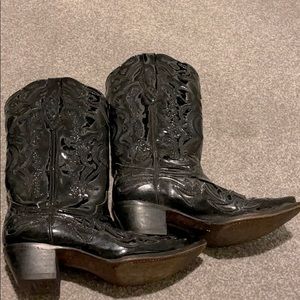 Corral Black Patent Leather Cowboy Boots